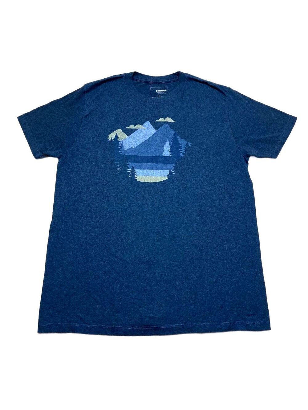 Sonoma Goods For Life Men's Large Blue Graphic T-Shirt